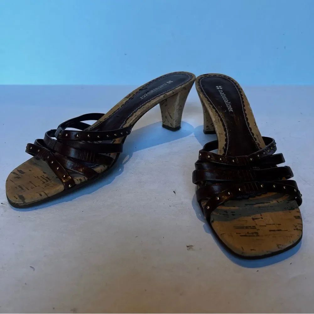 Naturalizer Women's Strappy Heeled Sandals Sara Size 8M Brown